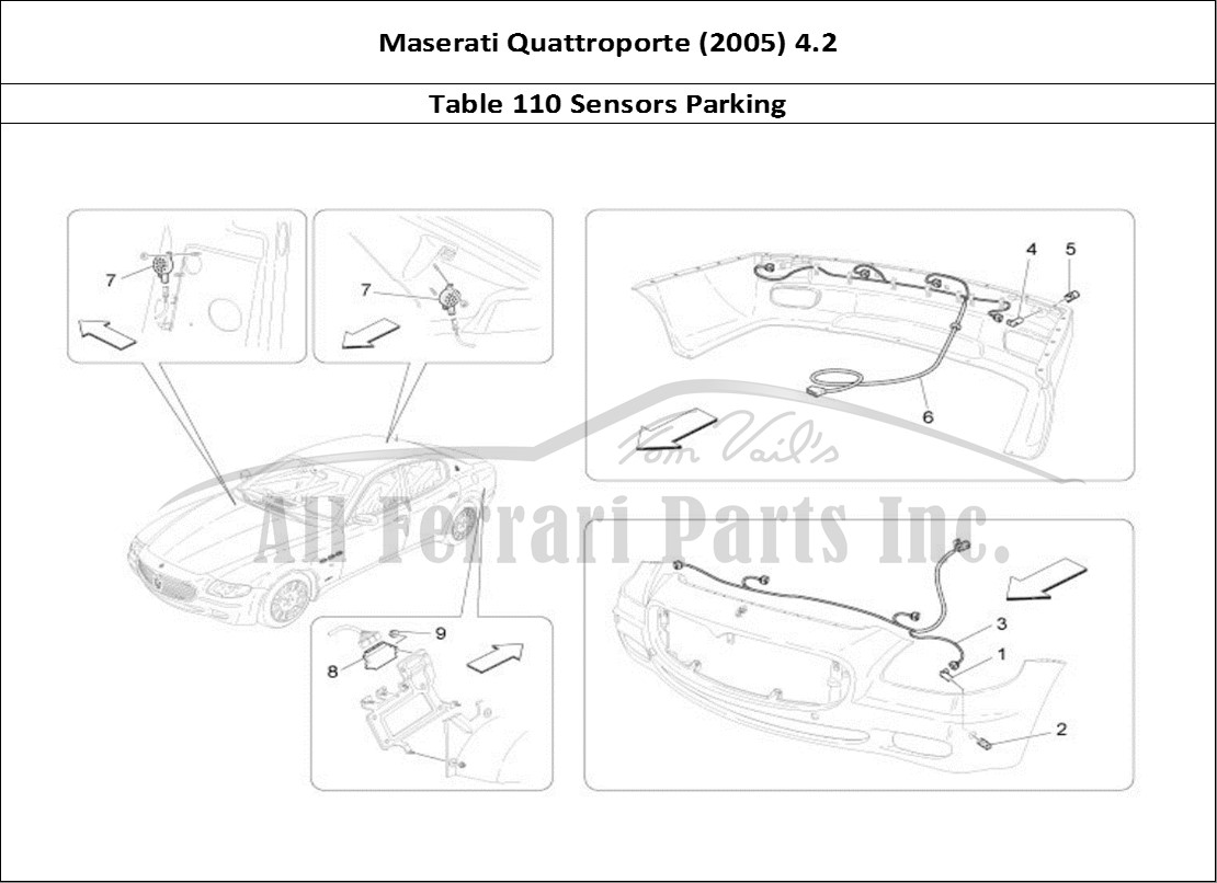 Ferrari Parts Maserati QTP. (2005) 4.2 Page 110 Parking Sensors
