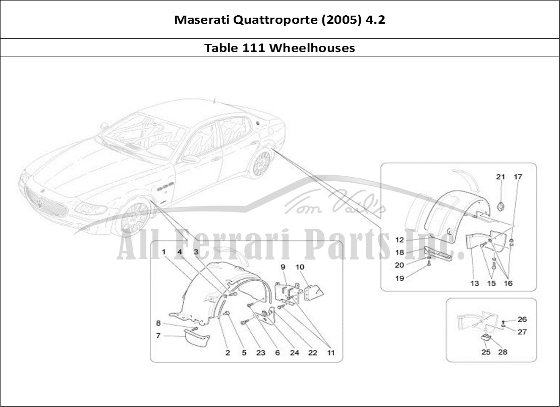 Ferrari Parts Maserati QTP. (2005) 4.2 Page 111 Wheelhouse And Lids