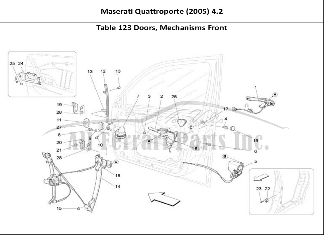Ferrari Parts Maserati QTP. (2005) 4.2 Page 123 Front Doors: Mechanisms