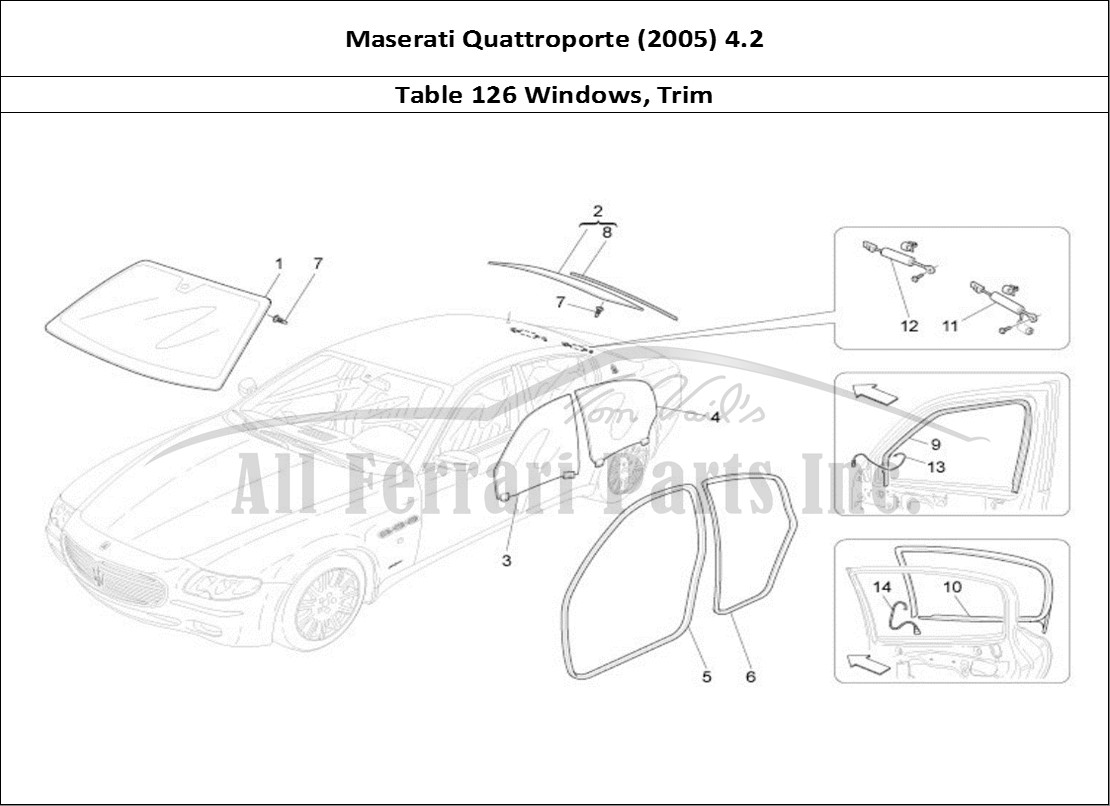 Ferrari Parts Maserati QTP. (2005) 4.2 Page 126 Windows And Window Strip