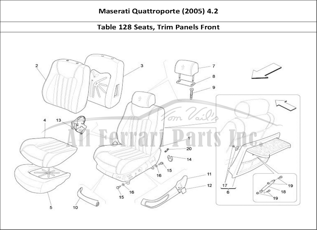 Ferrari Parts Maserati QTP. (2005) 4.2 Page 128 Front Seats: Trim Panels