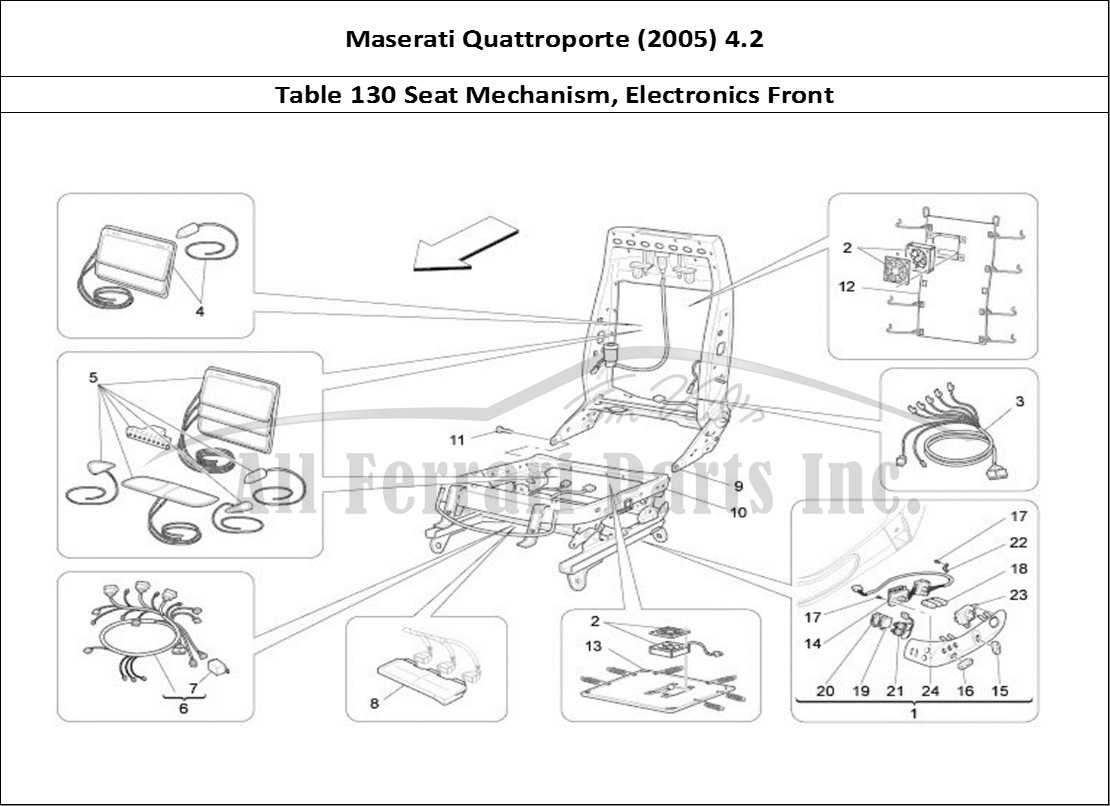 Ferrari Parts Maserati QTP. (2005) 4.2 Page 130 Front Seats: Mechanics A