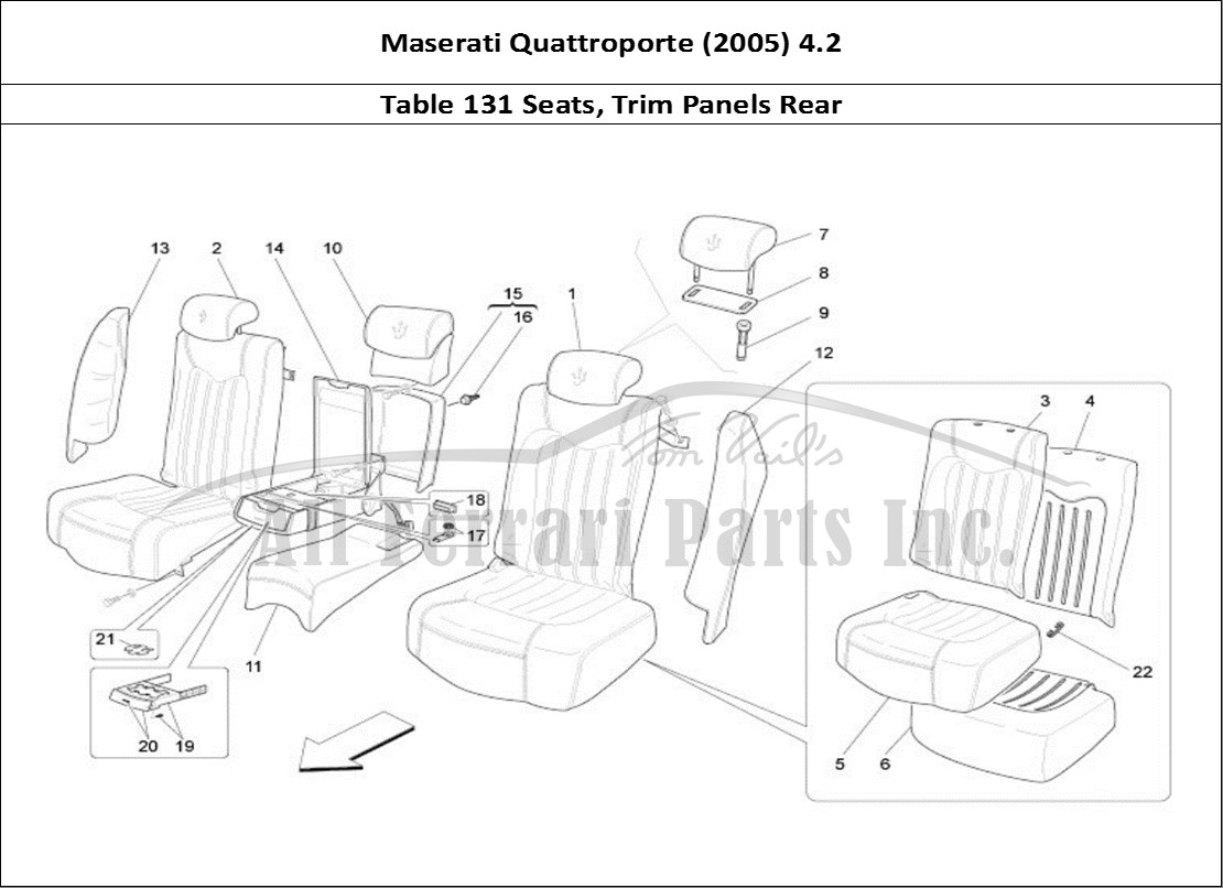 Ferrari Parts Maserati QTP. (2005) 4.2 Page 131 Rear Seats: Trim Panels