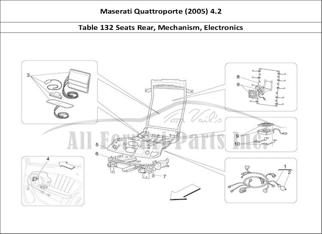 Ferrari Parts Maserati QTP. (2005) 4.2 Page 132 Rear Seats: Mechanics An
