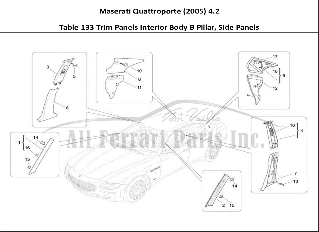 Ferrari Parts Maserati QTP. (2005) 4.2 Page 133 Passenger Compartment B