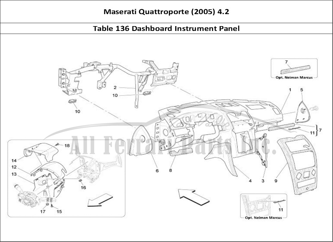 Ferrari Parts Maserati QTP. (2005) 4.2 Page 136 Dashboard Unit