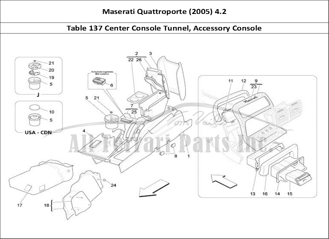 Ferrari Parts Maserati QTP. (2005) 4.2 Page 137 Accessory Console And Ce