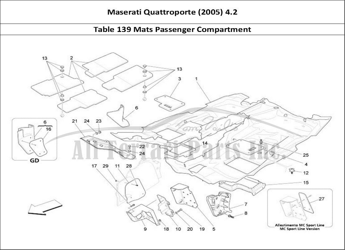 Ferrari Parts Maserati QTP. (2005) 4.2 Page 139 Passenger Compartment Ma