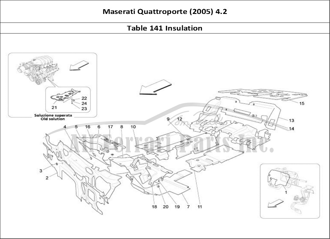Ferrari Parts Maserati QTP. (2005) 4.2 Page 141 Sound-proofing Panels In