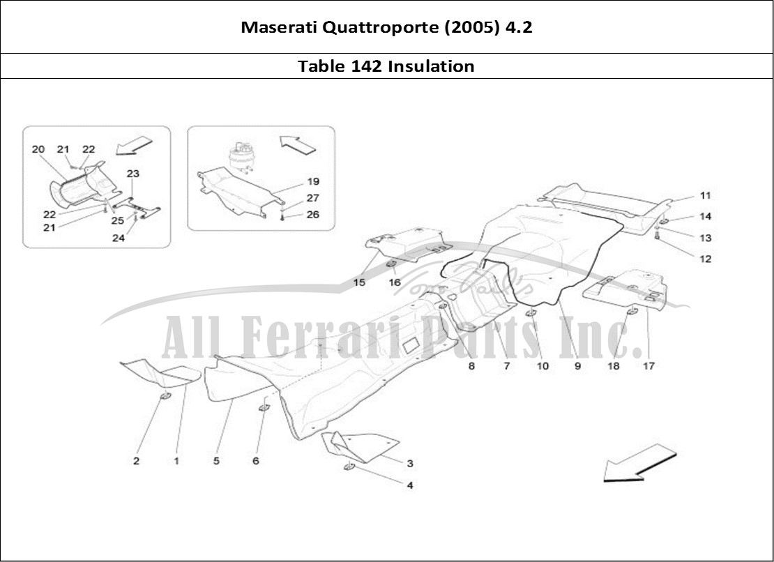 Ferrari Parts Maserati QTP. (2005) 4.2 Page 142 Thermal Insulating Panel