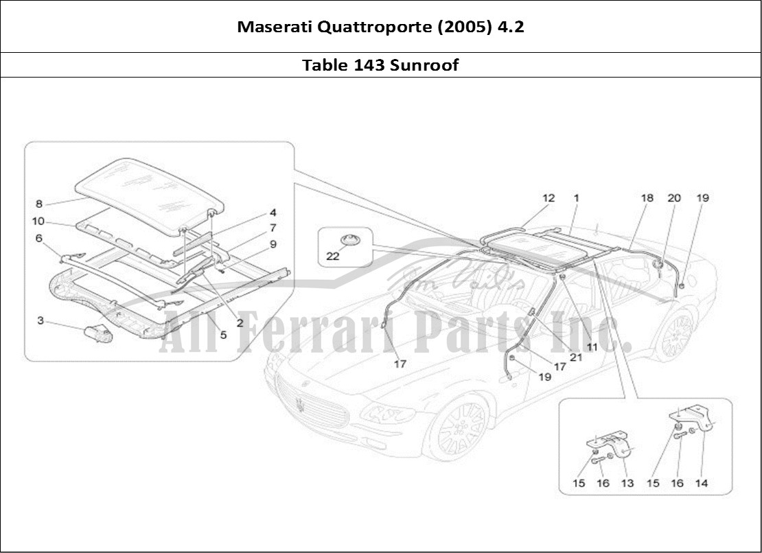 Ferrari Parts Maserati QTP. (2005) 4.2 Page 143 Sunroof