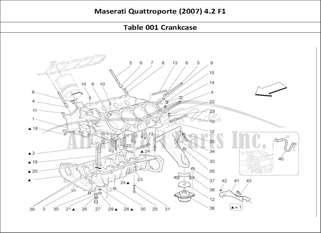Ferrari Parts Maserati QTP. (2007) 4.2 F1 Page 001 Crankcase