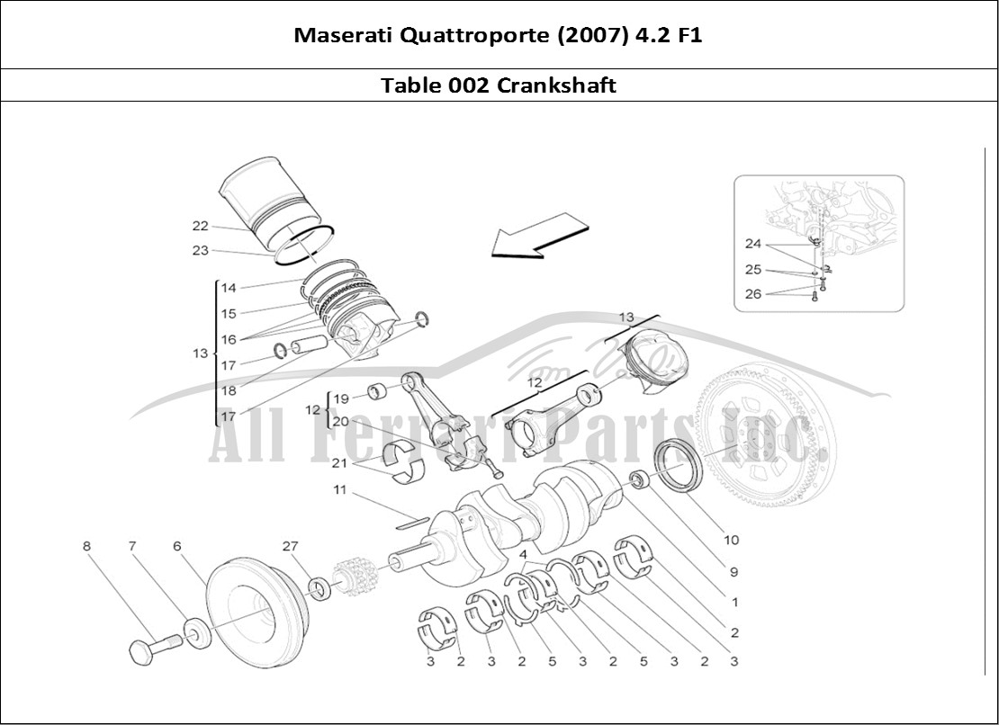 Ferrari Parts Maserati QTP. (2007) 4.2 F1 Page 002 Crank Mechanism