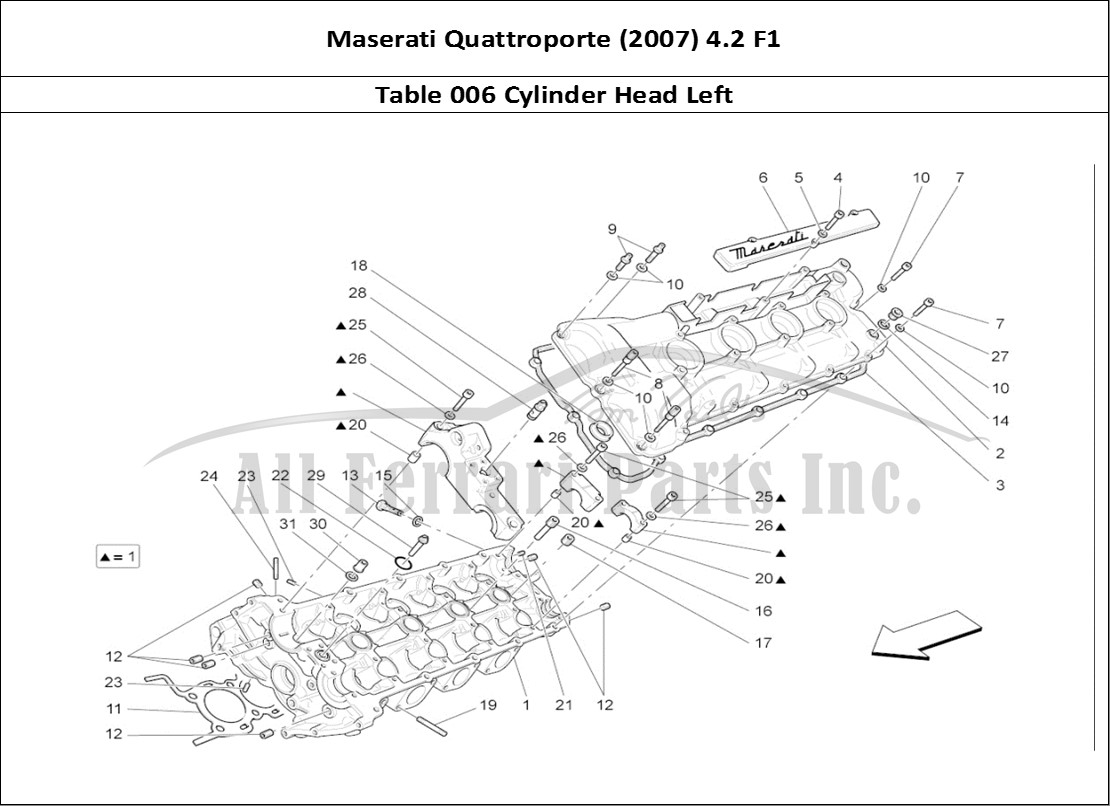 Ferrari Parts Maserati QTP. (2007) 4.2 F1 Page 006 Lh Cylinder Head