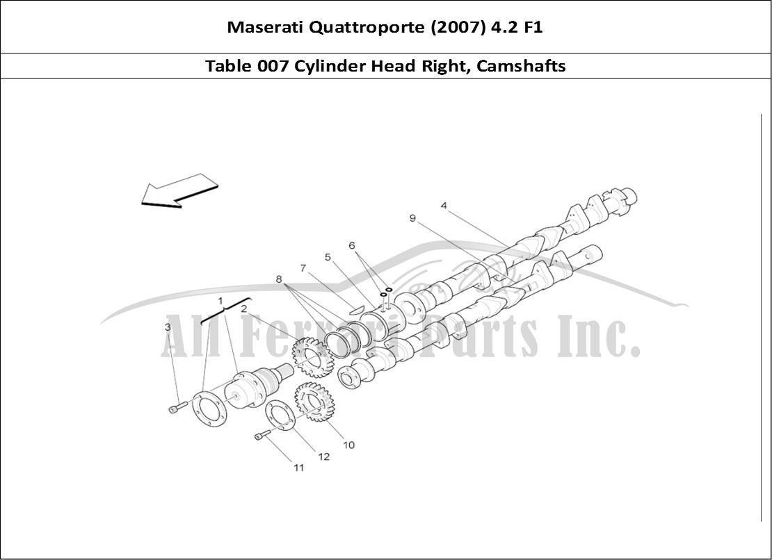Ferrari Parts Maserati QTP. (2007) 4.2 F1 Page 007 Rh Cylinder Head Camshaf