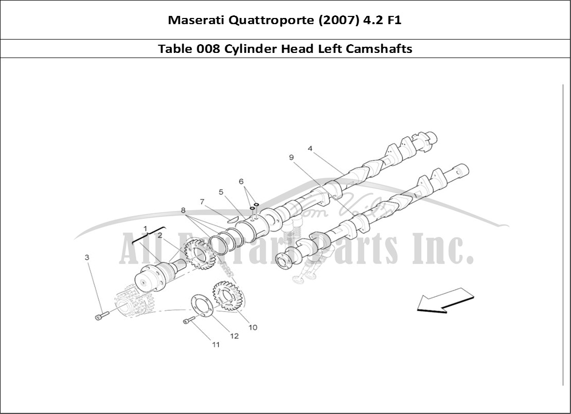 Ferrari Parts Maserati QTP. (2007) 4.2 F1 Page 008 Lh Cylinder Head Camshaf