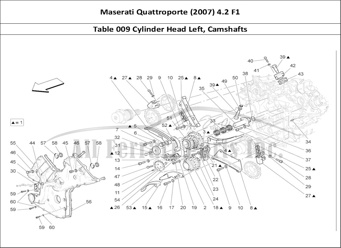 Ferrari Parts Maserati QTP. (2007) 4.2 F1 Page 009 Lh Cylinder Head Camshaf