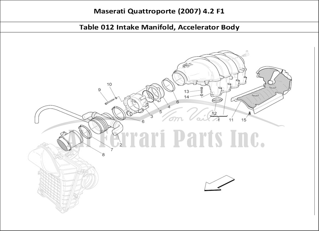 Ferrari Parts Maserati QTP. (2007) 4.2 F1 Page 012 Intake Manifold And Thro
