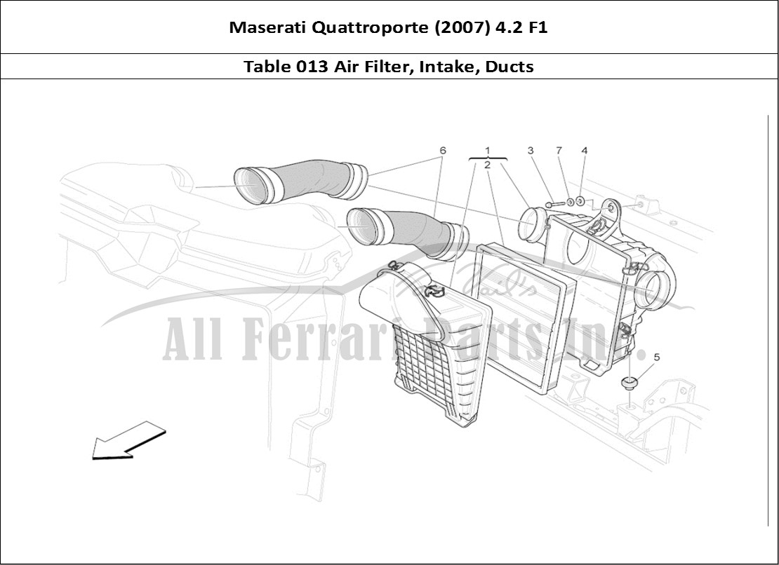 Ferrari Parts Maserati QTP. (2007) 4.2 F1 Page 013 Air Filter, Air Intake A