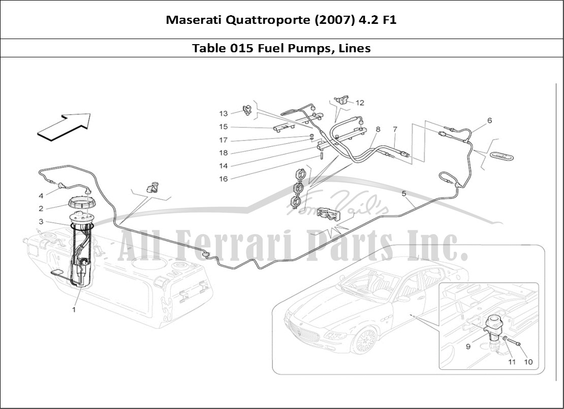 Ferrari Parts Maserati QTP. (2007) 4.2 F1 Page 015 Fuel Pumps And Connectio