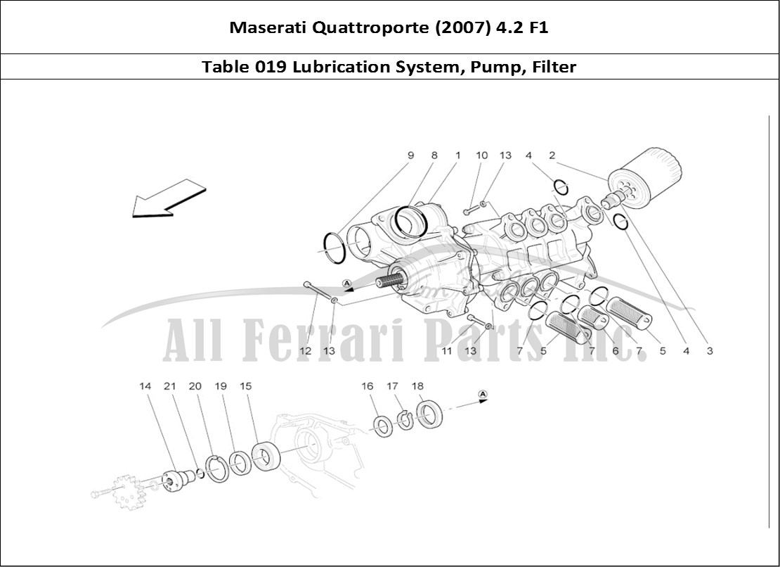 Ferrari Parts Maserati QTP. (2007) 4.2 F1 Page 019 Lubrication System: Pump