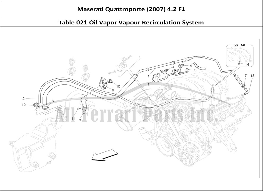Ferrari Parts Maserati QTP. (2007) 4.2 F1 Page 021 Oil Vapour Recirculation