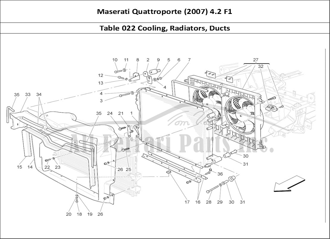 Ferrari Parts Maserati QTP. (2007) 4.2 F1 Page 022 Cooling: Air Radiators A