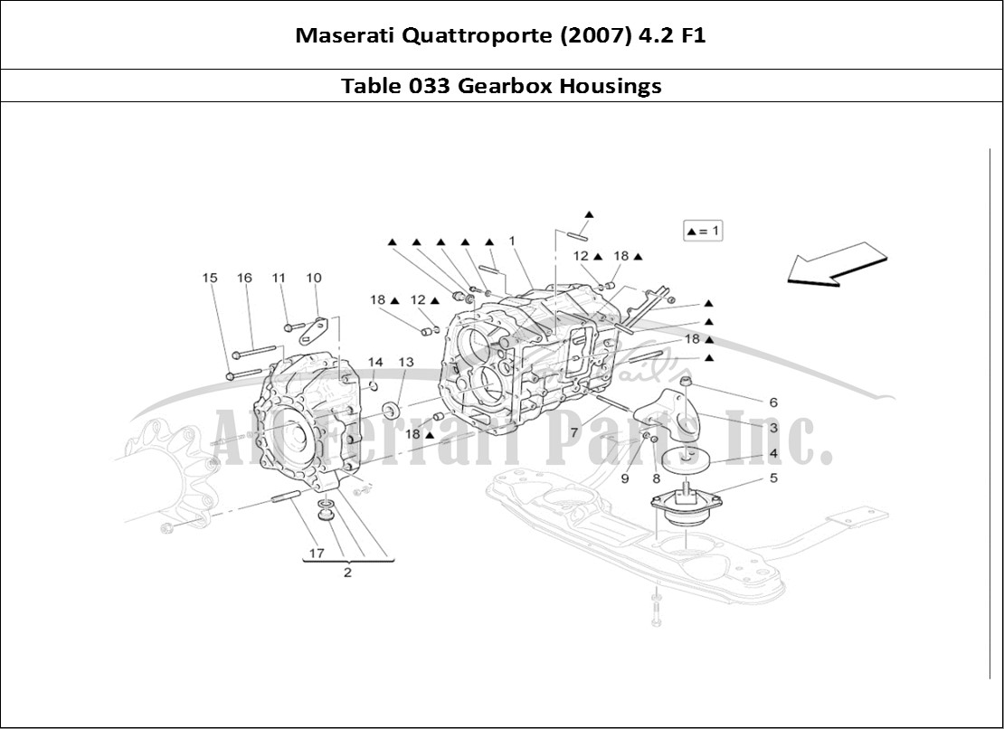 Ferrari Parts Maserati QTP. (2007) 4.2 F1 Page 033 Gearbox Housings