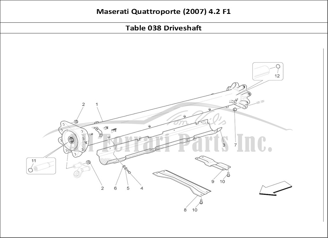 Ferrari Parts Maserati QTP. (2007) 4.2 F1 Page 038 Transmission Pipe
