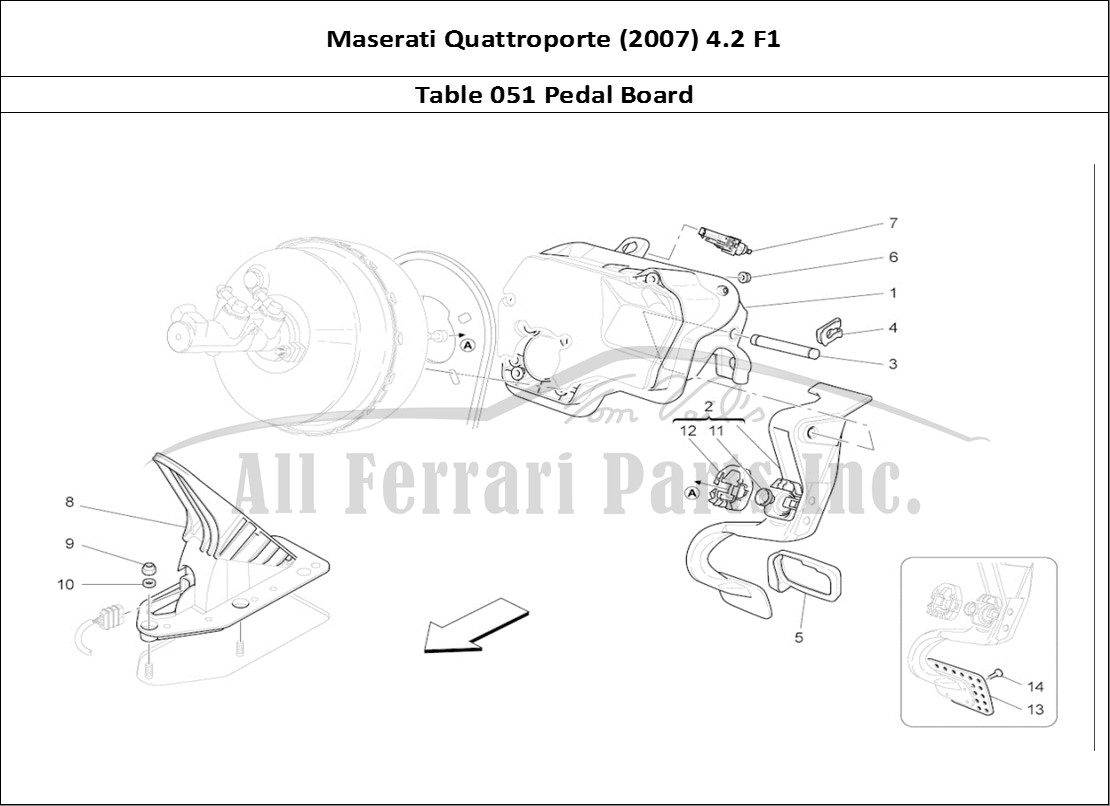 Ferrari Parts Maserati QTP. (2007) 4.2 F1 Page 051 Complete Pedal Board Uni