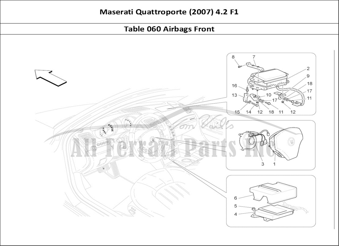 Ferrari Parts Maserati QTP. (2007) 4.2 F1 Page 060 Front Airbag System
