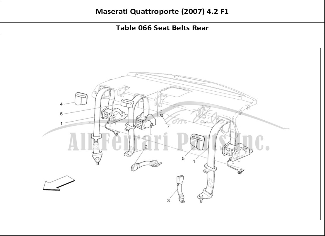 Ferrari Parts Maserati QTP. (2007) 4.2 F1 Page 066 Rear Seat Belts
