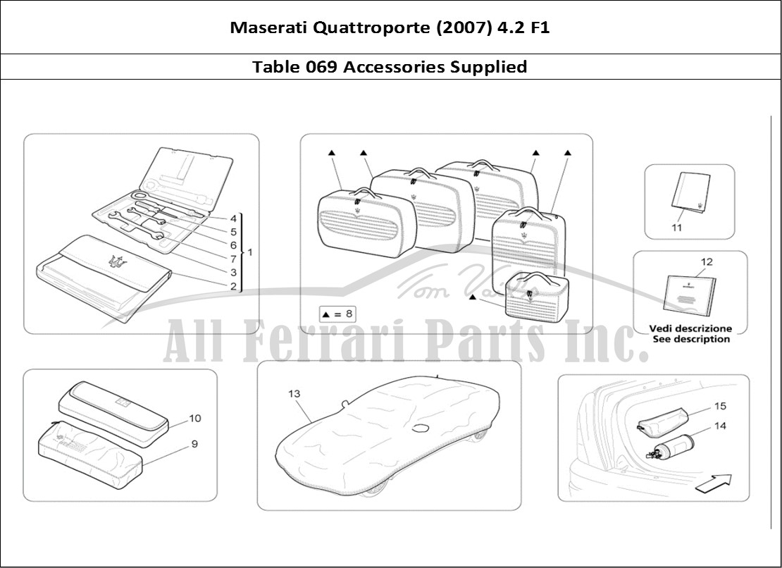Ferrari Parts Maserati QTP. (2007) 4.2 F1 Page 069 Accessories Provided