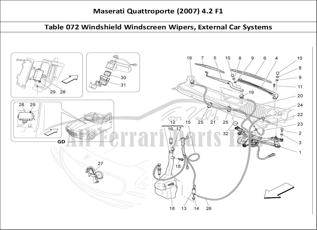 Ferrari Parts Maserati QTP. (2007) 4.2 F1 Page 072 External Vehicle Devices