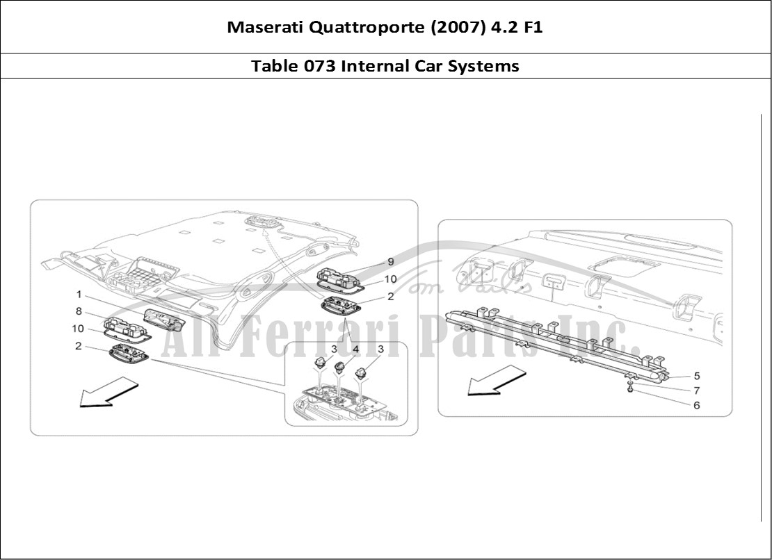 Ferrari Parts Maserati QTP. (2007) 4.2 F1 Page 073 Internal Vehicle Devices