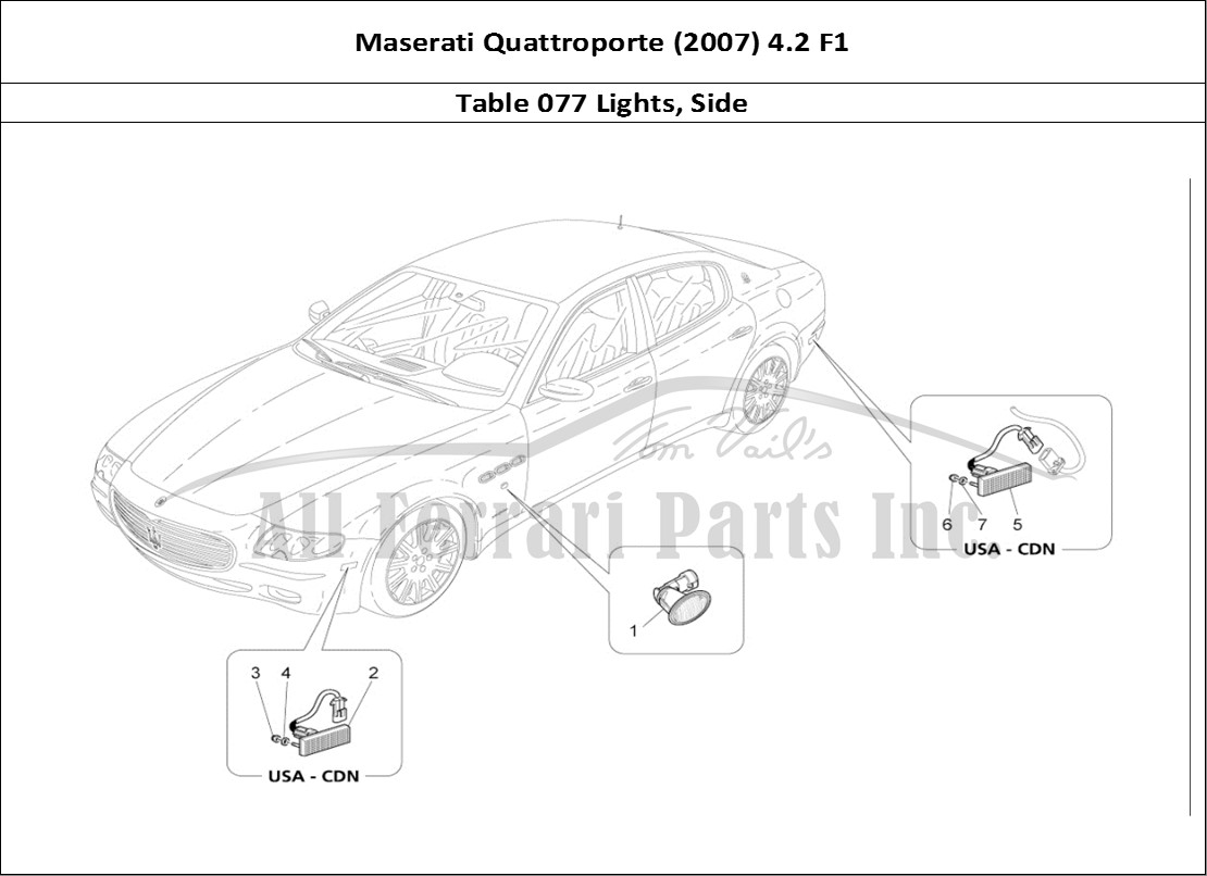 Ferrari Parts Maserati QTP. (2007) 4.2 F1 Page 077 Side Light Clusters