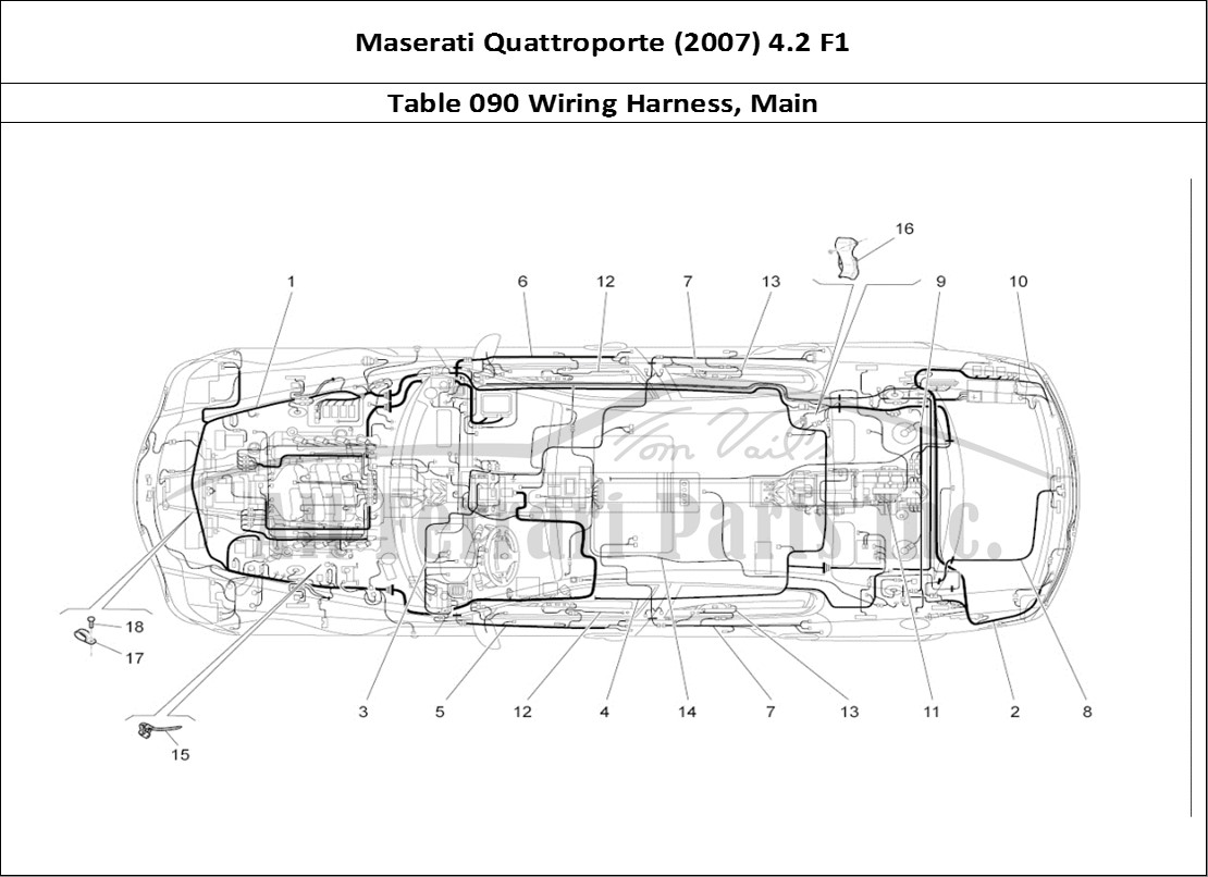 Ferrari Parts Maserati QTP. (2007) 4.2 F1 Page 090 Main Wiring