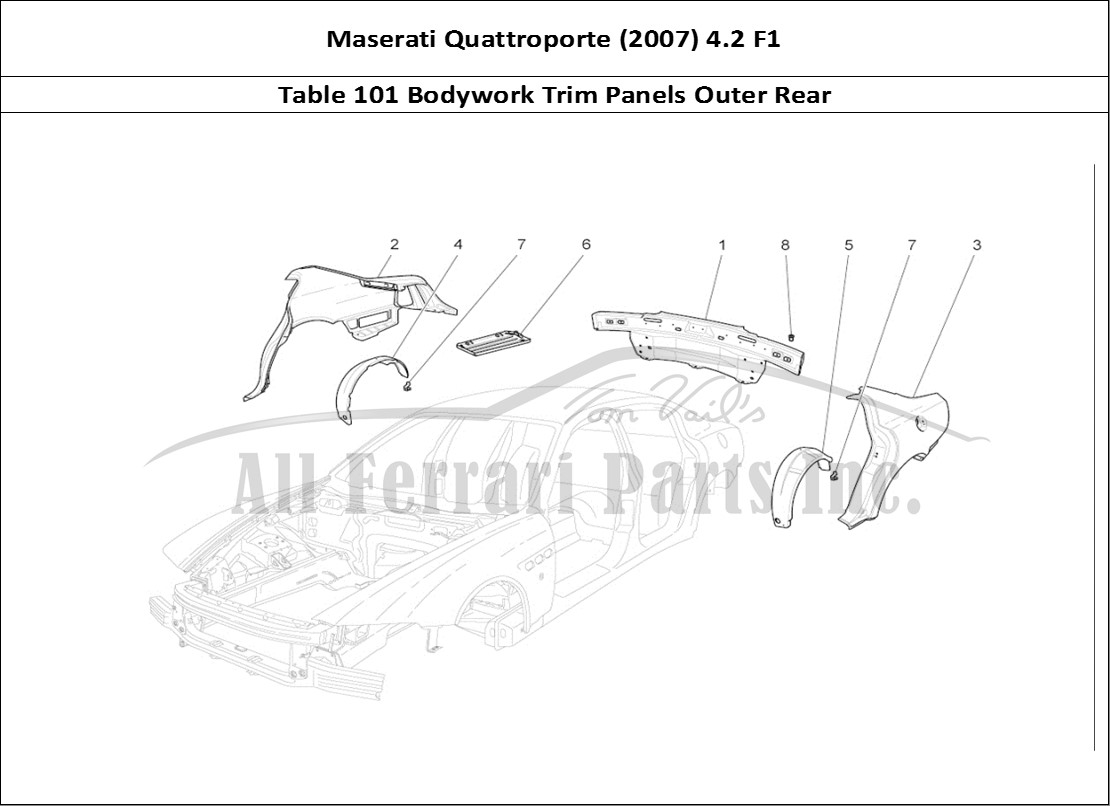 Ferrari Parts Maserati QTP. (2007) 4.2 F1 Page 101 Bodywork And Rear Outer
