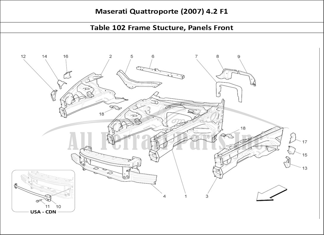 Ferrari Parts Maserati QTP. (2007) 4.2 F1 Page 102 Front Structural Frames