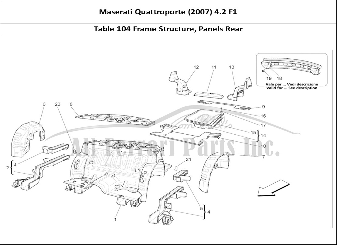 Ferrari Parts Maserati QTP. (2007) 4.2 F1 Page 104 Rear Structural Frames A