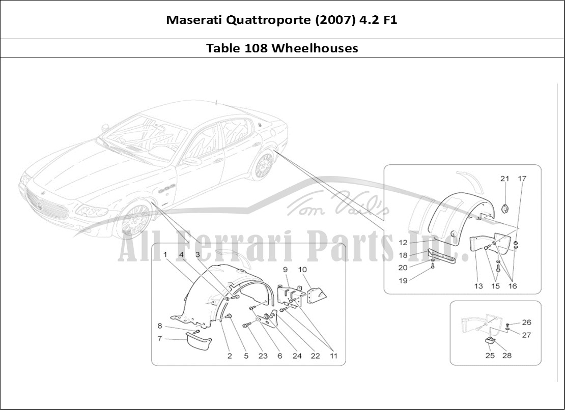 Ferrari Parts Maserati QTP. (2007) 4.2 F1 Page 108 Wheelhouse And Lids