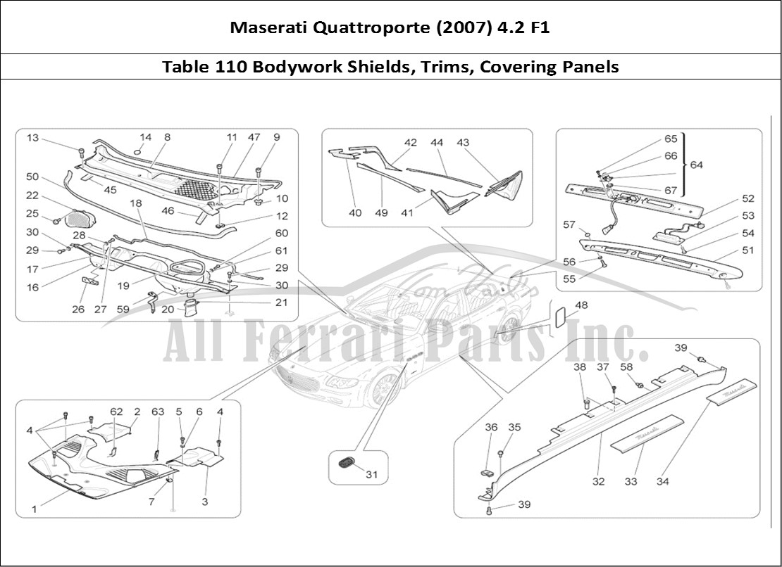 Ferrari Parts Maserati QTP. (2007) 4.2 F1 Page 110 Shields, Trims And Cover