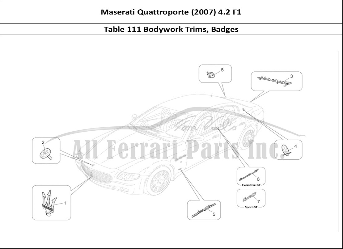 Ferrari Parts Maserati QTP. (2007) 4.2 F1 Page 111 Trims, Brands And Symbol