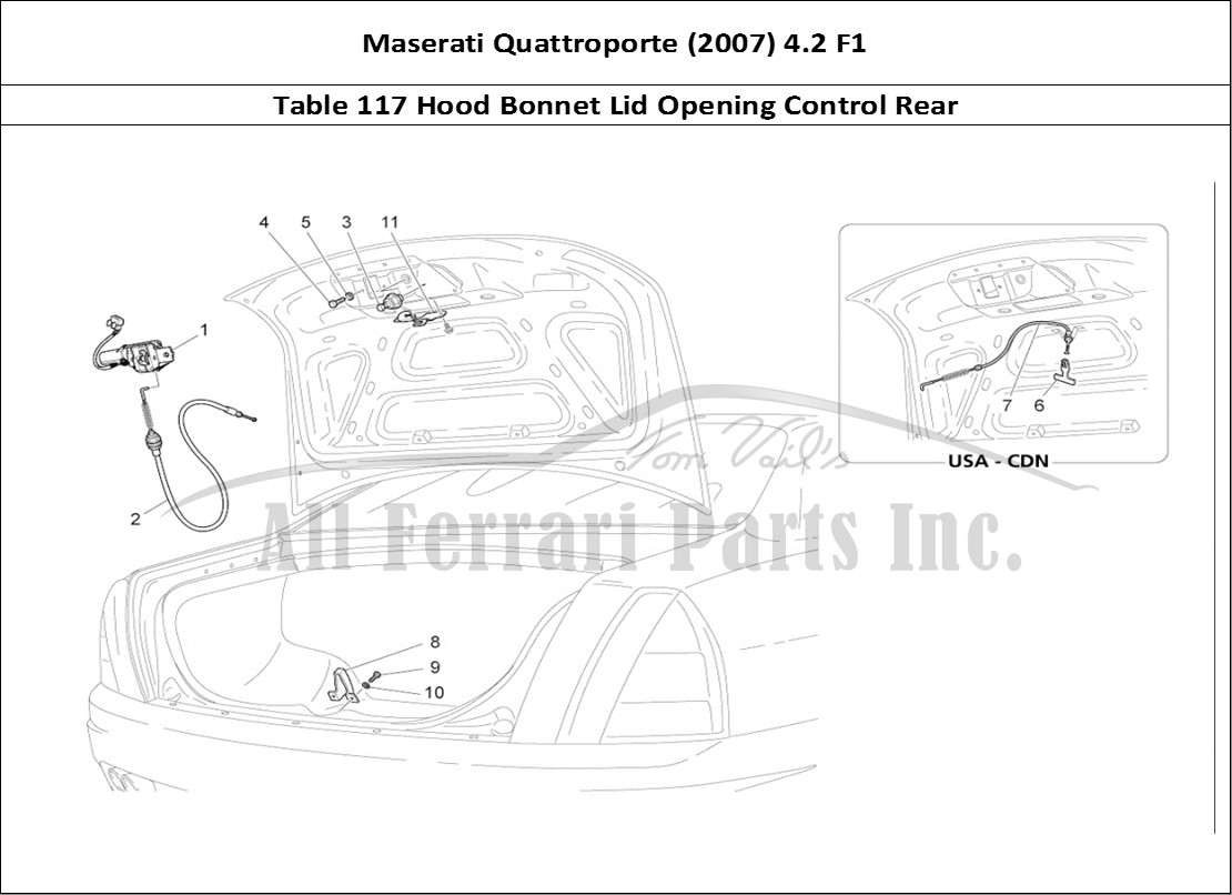 Ferrari Parts Maserati QTP. (2007) 4.2 F1 Page 117 Rear Lid Opening Control