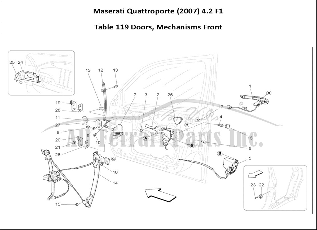 Ferrari Parts Maserati QTP. (2007) 4.2 F1 Page 119 Front Doors: Mechanisms