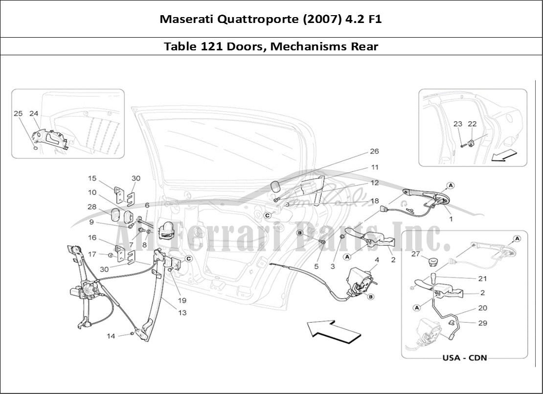 Ferrari Parts Maserati QTP. (2007) 4.2 F1 Page 121 Rear Doors: Mechanisms