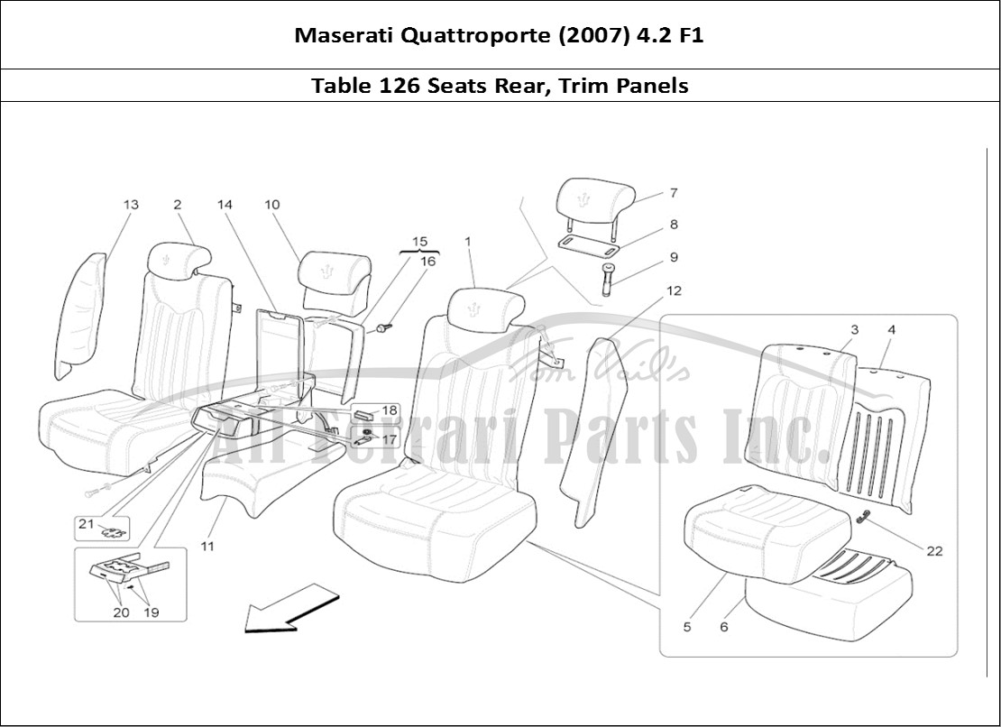 Ferrari Parts Maserati QTP. (2007) 4.2 F1 Page 126 Rear Seats: Trim Panels