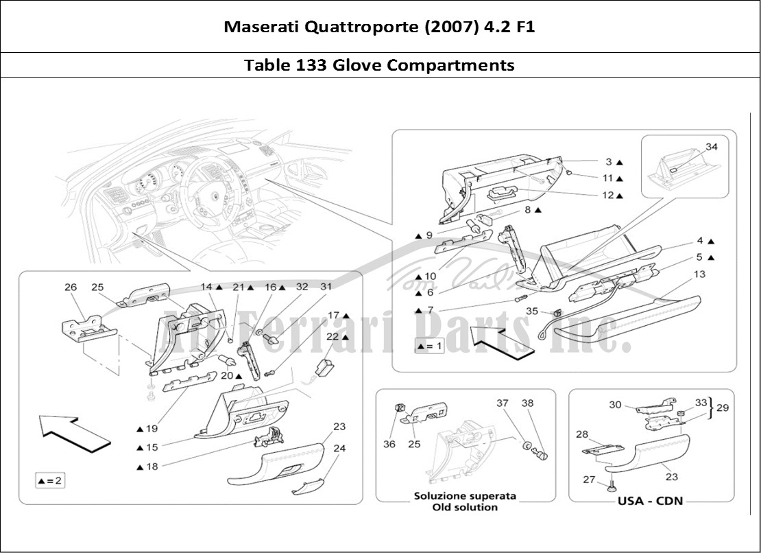 Ferrari Parts Maserati QTP. (2007) 4.2 F1 Page 133 Glove Compartments