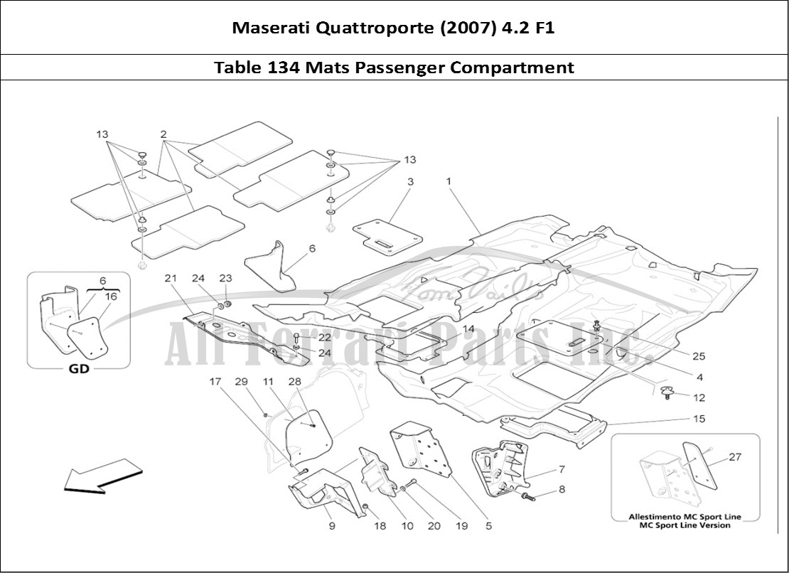 Ferrari Parts Maserati QTP. (2007) 4.2 F1 Page 134 Passenger Compartment Ma