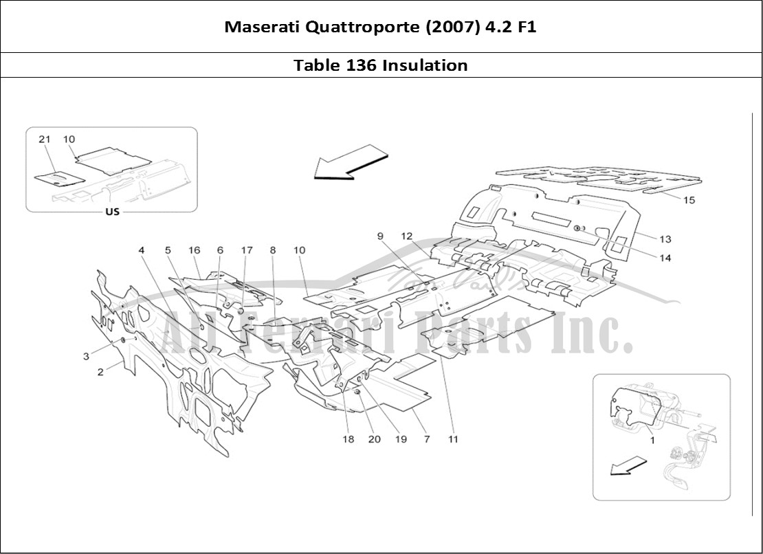 Ferrari Parts Maserati QTP. (2007) 4.2 F1 Page 136 Sound-proofing Panels In